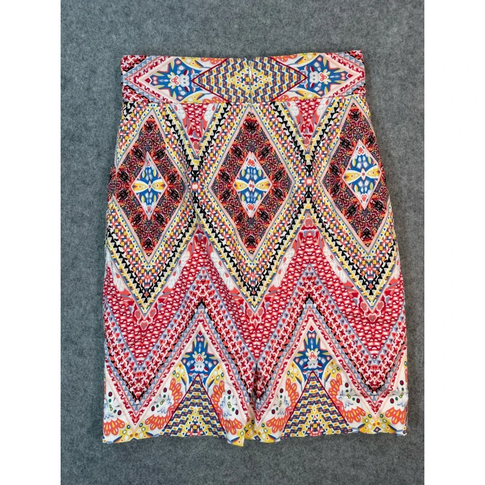 Antonio Melani Multi Color Geometric Print Pencil Skirt Size‎ 6 High Waist